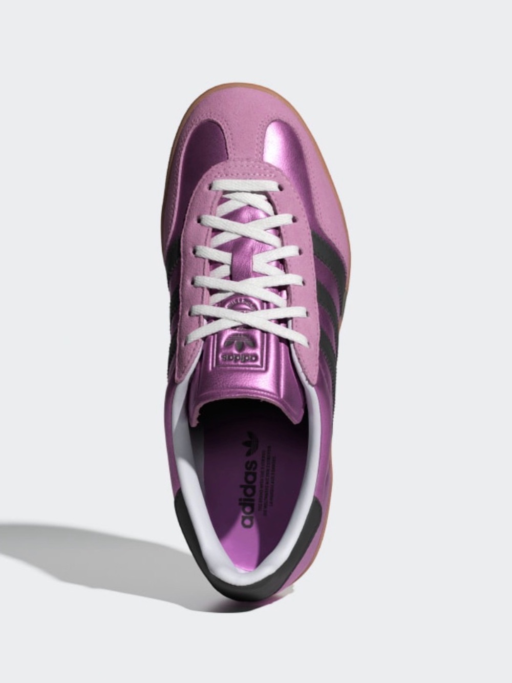 Adidas Gazelle Sneakers in Shiny Lilac Metallic Leather Women Size 8 New In Box